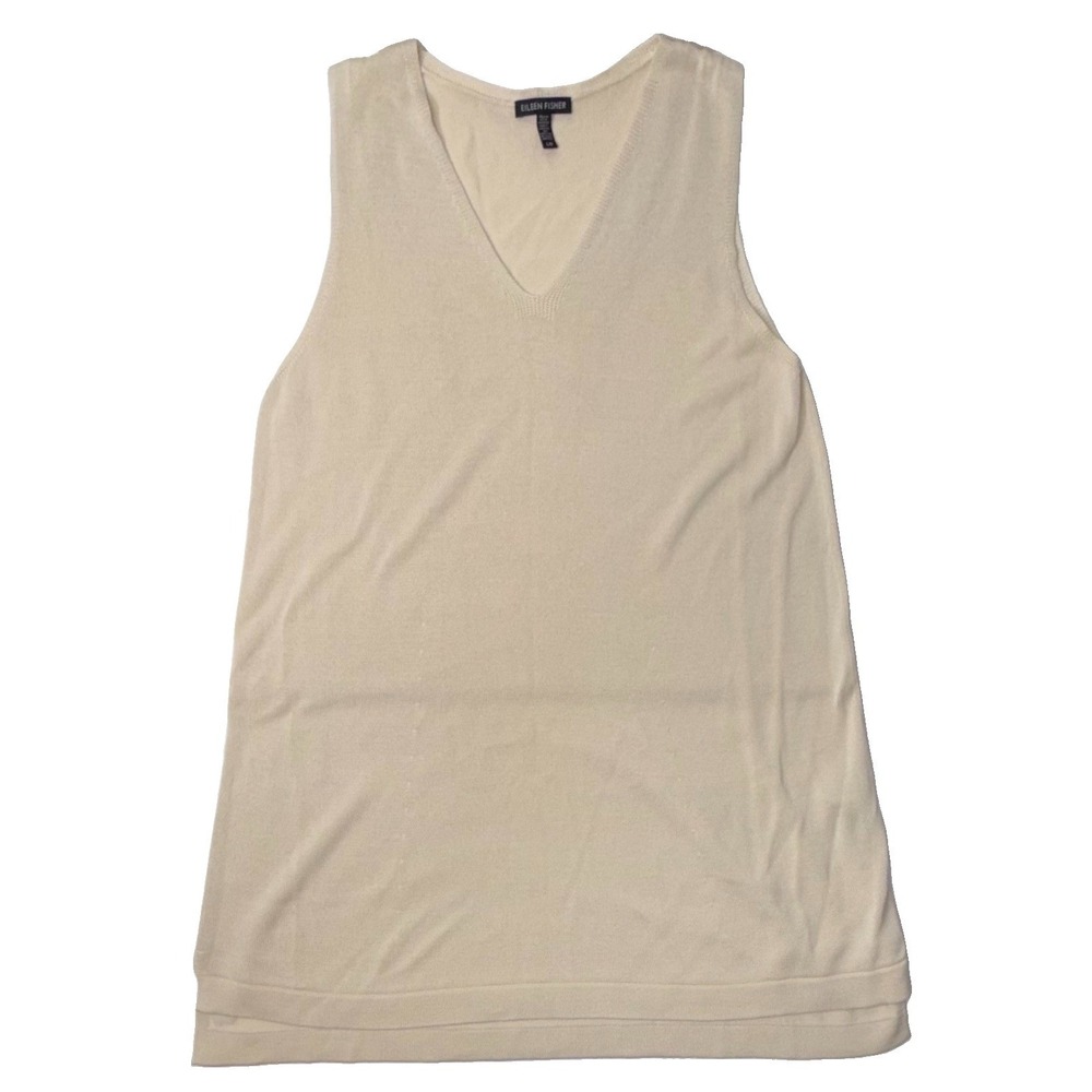 Eileen Fisher Tank Top Women Large Lyocell Stretch Sleeveless Boho Chic Wedding